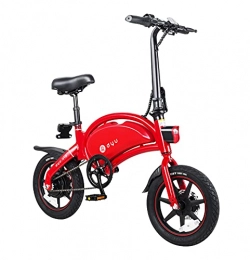 EVIO Fahrräder Faltbares Elektrofahrrad, DYU D3+ 14 Zoll Smart E Bike mit App-Steuerung, 25 km / h 40 km mit Doppelscheibenbremsen Abnehmbarer 36 V / 10 Ah Lithium-Ionen-Akku mit 3 Fahrmodi (red)