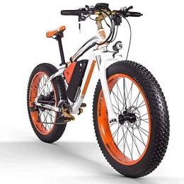 CHXIAN Elektrofahrräder Fettreifen Elektrofahrrad, Elektrofahrräder Mountainbike 26" E-Bike mit 36V 8Ah / 350W Lithium-Batterie Shimano 21-Gang Scheibenbremse Elektrisches Fahrrad (Color : Orange)