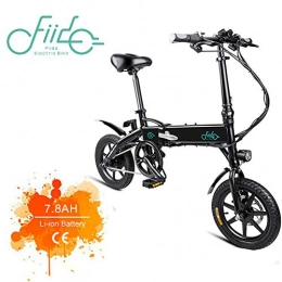 Fiido Fahrräder FIIDO D1 14 Zoll Elektrofahrrad Fatbike E-Bike Pedelec, 36V 250W Faltbares E-Bike für Erwachsene mit Lithium-Akku(7.8 / 10.4Ah) City Elektrofahrrad E-Bike Mit 25 km / h (D1-schwarz-7.8)