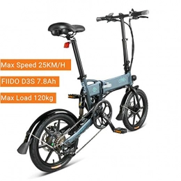 Fiido Fahrräder FIIDO D2S 16 Zoll faltbares Elektrofahrrad, Faltbare Elektrofahrräder für Erwachsene mit eingebautem 7, 8-Ah-Batterie-Elektrofahrrad mit mechanischer 6-Gang-Schaltung Für das Radfahren im Freien(grau)
