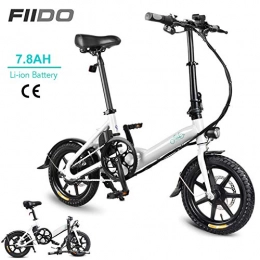 Fiido Fahrräder FIIDO D3 Ebike Faltbares elektrisches Fahrrad faltendes Moped-elektrisches Fahrrad Efahrrad für Erwachsenen (D3-7.8Ah - Weiß)