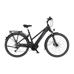 Fischer Fahrräder FISCHER Damen - Trekking E-Bike VIATOR 4.1i, Elektrofahrrad, Schwarz matt, 28 Zoll, RH 44 cm, Mittelmotor 80 Nm, 36 V Akku im Rahmen