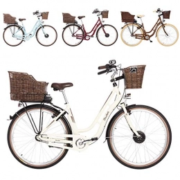 Fischer Fahrräder FISCHER E-Bike Retro ER 1804, Elektrofahrrad, beige, 28 Zoll, RH 48 cm, Vorderradmotor 25 Nm, 36 V Akku