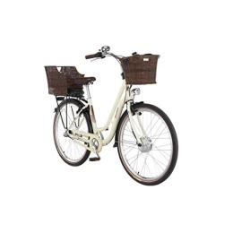 Fischer Fahrräder FISCHER E-Bike Retro ER 1804, Elektrofahrrad, Elfenbein glänzend, 28 Zoll, RH 48 cm, Frontmotor 25 Nm, 36 V Akku
