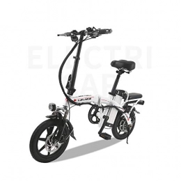 FJW Elektrofahrräder FJW 14" Elektrisches Fahrrad 48 V 500 W Unisex Ebike Hybrid Faltrad mit Scheibenbremsen und Federgabel (herausnehmbare Lithiumbatterie), White
