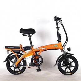 FJW Elektrofahrräder FJW Mini-Elektro-Fahrräder 14 Zoll Mode und intelligentes elektronisches Fahrzeug Unisex Faltrad Hybrid Roller elektrisch Faltbares & tragbares elektrisches Fahrrad, Orange, 8A