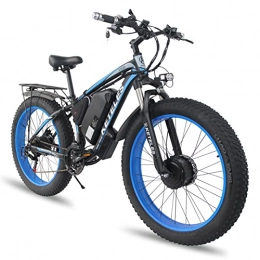 fohatu Elektrofahrräder fohatu E-Bike E-Mountainbike 26 Zoll Pedelec, 2022 Neu Elektrofahrrad Mit 48V 32Ah Abnehmbaren Lithium-Akku 1000 W Vorderradmotor+1000 W Hinterradmotor, Blue