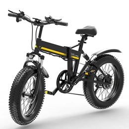 Generic Fahrräder Foldable 7 Speed E-Bike for Mountain Cycling Sport, Model H20, 20 Inch Fat Tire with High-Strength All-Aluminum Alloy Body, 9.6Ah Battery Up to 50Km Mileage, 250W Engine Power Up to 25Km / h Speed