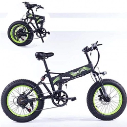 ZZQ Elektrofahrräder Folding Electric Bike mit 48V 10Ah austauschbarer Lithium-Ionen-Batterie 20 Zoll Ebike mit 350W Motor und 7-Gang Getriebe Shifter, Grün