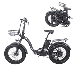 FRIKE Elektrofahrräder FRIKE Elektrofahrrad Erwachsener 20 * 4'' Elektro-Mountainbike mit 48V 18Ah Wechselakku Elektrofahrrad 7 Geschwindigkeit DREI Fahrmodi E-Bike(Color:KF9)