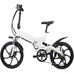FXMJ Fahrräder FXMJ Elektrofahrrad, Faltbares 20 Zoll 36V E-Bike Mit 7.8Ah Lithium-Batterie, Stadt Fahrrad Höchstgeschwindigkeit 25 Km / H, 250W Brushless Elektro, Vorne Und Hinten Scheibenbremsen, Weiß