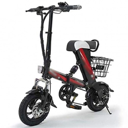 Gaoyanhang Fahrräder Gaoyanhang 12-Zoll-Klapp-E-Bike - 36V 8AH 250W Mini-Elektrofahrrad für Erwachsene mit Doppelscheibenbremsen Motor 25 km / h sctooer (Color : Black)
