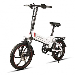 Gaoyanhang Elektrofahrräder Gaoyanhang 20-Zoll-faltbares elektrisches Fahrrad - 48V 10.4AH Elektrischer Fahrrad-Roller 350w-Motor in Kombination mit Rand-Assist-Elektrofahrrad (Color : White)