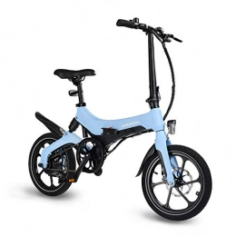 GBB Elektrofahrräder GBB GRUNDIG faltbares Elektrofahrrad, integrierter Rahmen aus Magnesiumlegierung für Elektrofahrräder für Erwachsene mit, Höchstgeschwindigkeit 25km / h, mit austauschbarer Batterie 250 W Motor (Blau)