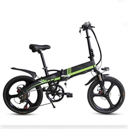 GJJSZ Fahrräder GJJSZ Faltbares Elektrofahrrad 20", abnehmbare Lithiumbatterie mit 5-Gang-Leistungsanpassungsinstrument, LED-Scheinwerfern + Lautsprechern