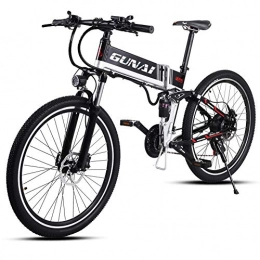 GUNAI Elektrofahrräder GUNAI Faltende Elektro-Bike, 48V Lithium-Batterie 26 Zoll Mountainbike E-Bike mit Scheibenbremsen(Weiß)