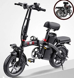 GUOJIN E-Bike 14 Zoll, Leicht und Praktisch, Comfort Lenker, 48V 8Ah Lithium Batterie, Geeignet für Städtischen Sport, Pendeln,Schwarz