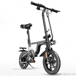GUOJIN Fahrräder GUOJIN Electric Bicycle 12Zusammenklappbares Elektrofahrrad 250W 36V 25Km / H LED-Scheinwerfer Mit Abnehmbarer 10.4-Ah-Lithium-Ionen-Batterie City E-Bike, Weiß
