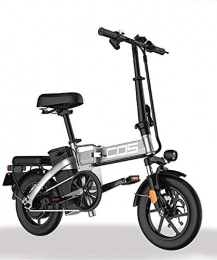 GUOJIN Fahrräder GUOJIN Elektrofahrrad Zusammenklappbar Leichtes Elektrofahrrad 350Wmit 14-Zoll-Reifen-LCD-Bildschirm 9.6-Ah-Lithium-Ionen-Batterie City E-Bike Für Erwachsene, Grau