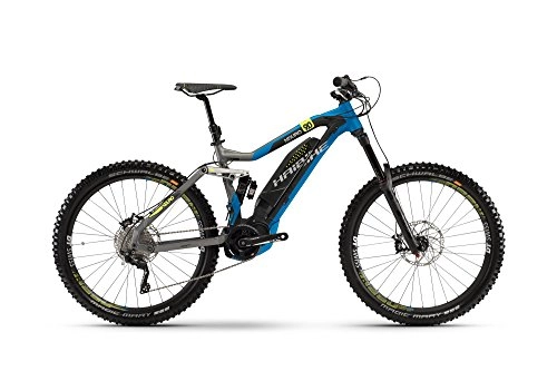 HAIBIKE Fahrräder Haibike E-Bike XDURO Nduro 9.0 500Wh 11-G XT 18 HB YXC Titanium / Blue / Black matt Large