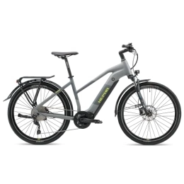 HEPHA Fahrräder HEPHA E-Bike Trekking 7 Performance, 90Nm Mittelmotor, 708Wh abnehmbar Akku (bis zu 200Km), APP, 10-Gang, Federgabel 63mm, 27.5 Zoll, Modell 2023(Lowstep, Dark Grey, L-49cm)