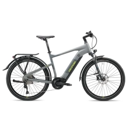 HEPHA Fahrräder HEPHA E-Bike Trekking 7 Performance Highstep Pedelec mit 90Nm Mittelmotor und 708Wh Akku Elektrofahrrad mit Scheibenbremse und Kettenschaltung 27.5 Zoll Unisex (52, Dark Grey)