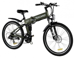 Marnaula Elektrofahrräder Hide Bike MTB - Motor 250W -36V -Maximaler Klettergrad - Austauschbarer Akku mit Sicherheitsschloss - Shimano Tourney 21 sp - (HIDEBIKE - GRN)