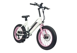 Highphoria Elektrofahrräder Highphoria Kinder E-Bike 20 Zoll • Fat Tire Elektrofahrrad für Kids • E-Mountainbike mit 250W Motor • 7-Gänge Pedelec (Weiß / Rosa)