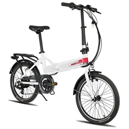 ROCKSHARK Fahrräder HILAND E-Bike 20 Zoll Elektrofahrrad Klappbares, mit 250 Watt Motor 36V Lithium-Akku Elektro-Faltrad mit Shimano 7-Gang-Schaltung, Leichtes Aluminium-Faltrad mit Licht für Damen und Herren