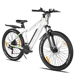 HH HILAND Elektrofahrräder HILAND E-Bike 26'' Fat Tire E-MTB Elektrofahrrad Aluminium E-Mountainbike Shimano 21 Gänge & Hinterradmotor für Damen und Herren 25 km / h, Weiß