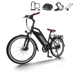Himiway Elektrofahrräder Himiway City Pedelec E-Bike mit 250W Motor für Damen & Herren, 26 Zoll Elektrisches City Bike mit 36V 18, 2Ah 655Wh Akku, Elektrofahrrad bis 120km für Pendeln, hydraulische Bremsen, CE-Konform