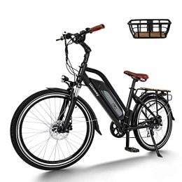 Himiway Fahrräder Himiway City Pedelec E-Bike mit 250W Motor für Damen & Herren, 26 Zoll Elektrisches City Bike mit 36V 18, 2Ah 655Wh Akku, Elektrofahrrad bis 120km Reichweite für Pendeln, hydraulische Bremsen, CE-Konform