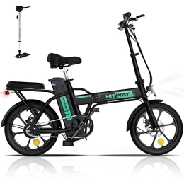 HITWAY Elektrofahrräder HITWAY Elektrofahrrad E-Bike Faltbare Stadtfahrräder 8.4h Batterie, elektrische Laufleistung kann 35-70 km erreichen, 250 W / 36 V / 8.4Ah Batterie, Max. (New-Black Green)