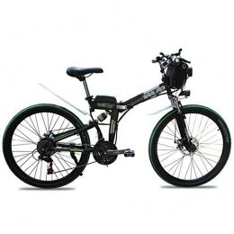 HLEZ Fahrräder HLEZ 26 Zoll E-Bike, Mountainbike 8Ah, 48V Lithium-Ionen-Akku und Hinterradmotor 350W Scheibenbremsen Elektrofahrrad für Damen und Herren, Schwarz, UK