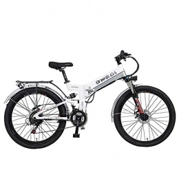 HLEZ Fahrräder HLEZ 26 Zoll E-Bike, Mountainbike Elektrofahrrad Alu 21-Gang 300W Mittelmotor und 10Ah 48V Lithium-Ionen-Akku kann Sich Bewegen Geeignet für 160-190cm, White b, UE