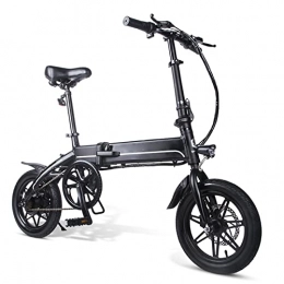 HMEI Elektrofahrräder HMEI elektrofahrrad klappbar 250W Motor Falten Elektrische Fahrrad for Erwachsene 15, 5 Meilenph 14 Zoll Reifen Elektrische Fahrrad 3 6V 7.5ah. Lithium-Batterie-E-Bike (Farbe : Schwarz)