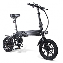 HMEI Elektrofahrräder HMEI elektrofahrrad klappbar Elektrisches Fahrrad faltbar for Erwachsene Leicht 14 Zoll Falten Elektrische Fahrradhilfe Elektrische Fahrrad E-Bike-Roller 250W Motor E-Fahrrad (Farbe : Schwarz)