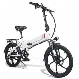 HMEI Fahrräder HMEI Elektrofahrräder für Erwachsene, 350 W, E-Bike, faltbar, für Erwachsene, leicht, 50 cm, Aluminium, zusammenklappbar, 48 V, 10, 4 Ah, Lithium-Akku, Ebike (Farbe: weiß)