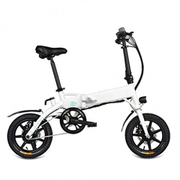 HMNS Fahrräder HMNS Faltbare E-Bike Elektrofahrrad für Erwachsene Komfort Elektrofahrräder Rennräder 14 Zoll, 11, 6 Ah Lithiumbatterie, Aluminiumlegierung, mit Scheibenbremse, Weiß