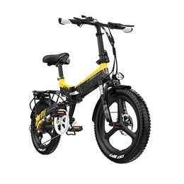  Elektrofahrräder HND Electric Elektrofahrrad HNDG6 | Schwarz und gelb | 48V 14.5Ah Akku | Einstellbare Geschwindigkeit | 20″ Räder | Belastbarkeit bis 180 kg