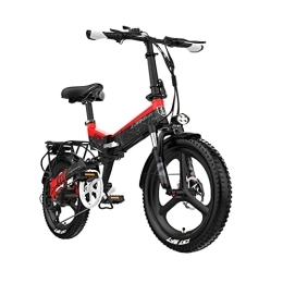  Elektrofahrräder HND Electric Elektrofahrrad HNDG6 | Schwarz und rot | 48V 14.5Ah Akku | Einstellbare Geschwindigkeit | 20" Räder | Belastbarkeit bis 180 kg