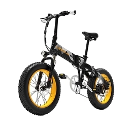  Elektrofahrräder HND Electric Elektrofahrrad HNDX2+ | Schwarz und gelb | 48V 12.8Ah Abnehmbarer Akku | 20″ Räder | Einstellbare Geschwindigkeit | Belastbarkeit bis zu 180 kg
