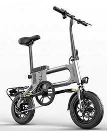 Hold E-Bikes Fahrräder Hold E-Bikes 12-Zoll-Elektro-Klapprad Faltbares, sicheres und verstellbares Fahrrad mit Lithium-Batterie fr Erwachsene und Jugendliche@Grau_7.5Ah