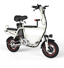 HS-QFQ Fahrräder HS-QFQ Elektrisches Moped Frau 46 Zoll, die elektrisches Auto 65KM Batterielebensdauer-elektrisches Roller-Weinlese-Harley-Fahrrad mit elektrischem Fahrrad des Kindersitzes Falten, White