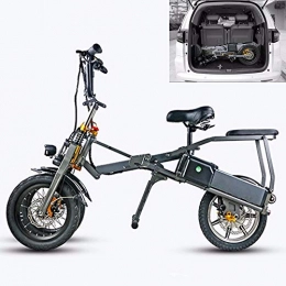 HSTD Elektrofahrräder HSTD 3 Elektromobil Mit Rollrad - Klappbares Elektrofahrrad Für Erwachsene, Elektrisches Dreirad Mit Einer Höchstgeschwindigkeit Von 35 Km / H, Laufband Mit Scheibenbremse, LED-Anzeige