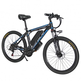 Hyuhome Elektrofahrräder Hyuhome Elektrische Fahrräder für Männer, 26" 48V 250W IP54 Wasserdicht Erwachsener Electric Mountain Bike, 21 Speed-Elektro-Bike MTB Dirtbike mit 3 Riding Modes, Black Blue