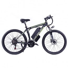 Hyuhome Elektrofahrräder Hyuhome Elektrofahrrad für Erwachsene, 250 W, Aluminium-Legierung, abnehmbar, 48 V / 10 Ah, Lithium-Ionen-Fahrrad / Commute-E-Bike (Black Green)