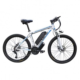 Hyuhome Elektrofahrräder Hyuhome Elektrofahrrad für Erwachsene, 250 W, Aluminium-Legierung, abnehmbar, 48 V / 10 Ah, Lithium-Ionen-Fahrrad / Commute-E-Bike (White Blue)