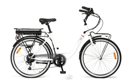i-Bike Fahrräder i-Bike Unisex – Erwachsene City Easy Urban, Elektrofahrrad, Weiß, Einheitsgröße