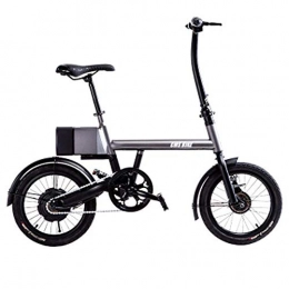 JH Elektrofahrräder JH Elektro-Fahrrad, abnehmbare Lithium-Ionen-Akku Fahrrad 16-Zoll-LED-Multifunktions-Elektro-Fahrrad Erwachsene Kleine Elektro-Bike, Grau